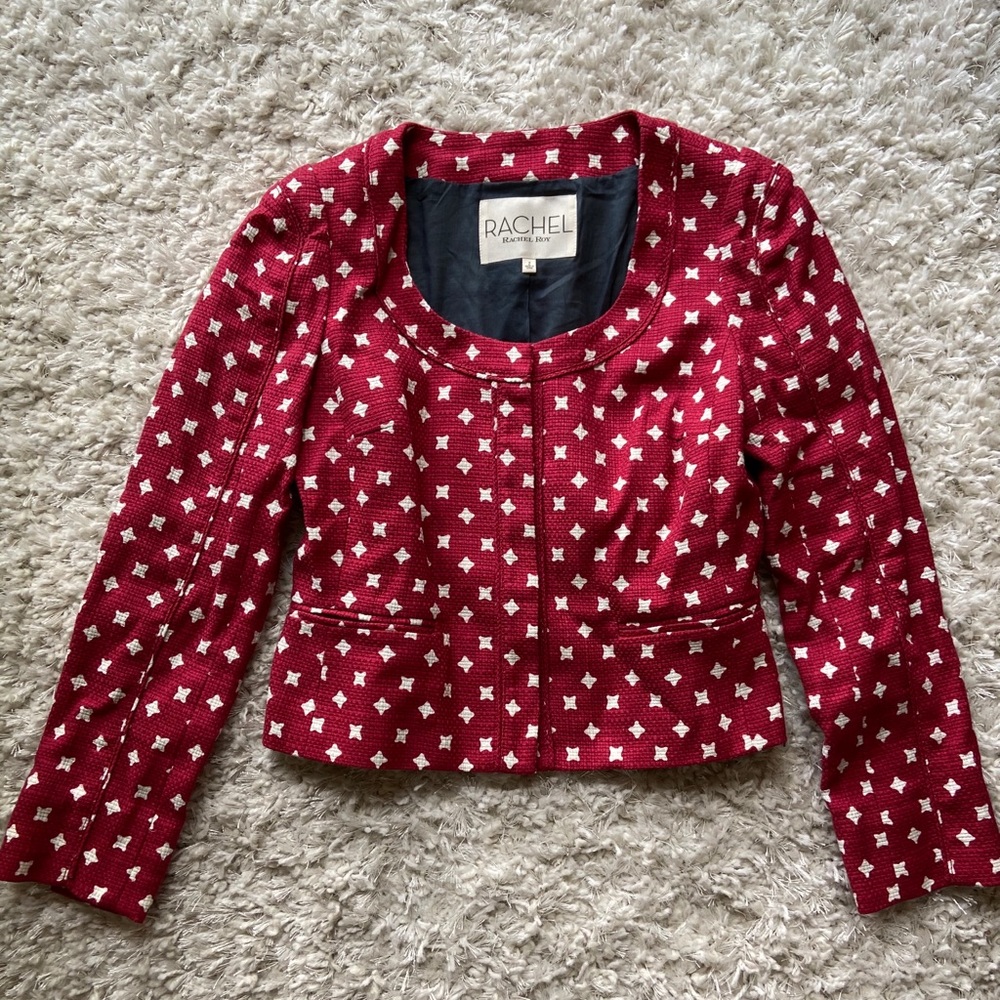 Rachel Roy American Beauty Cherry Combo Blazer